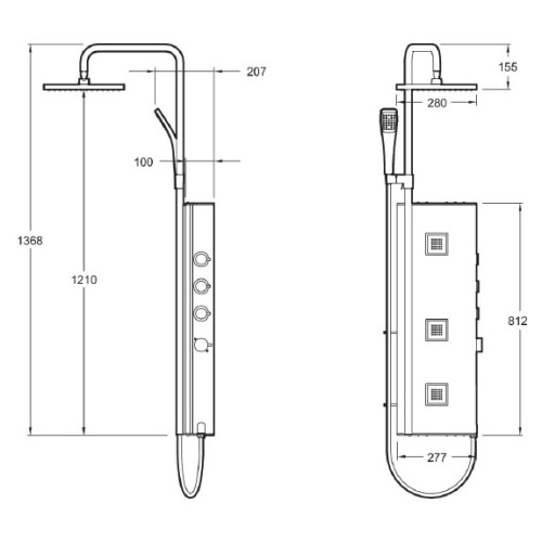 Душевая панель Jacob Delafon Watertile термостатическая - фото 3