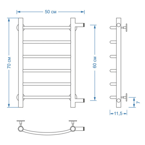 Полотенцесушитель водяной Energy Step 40x60 см белый матовый - фото 3