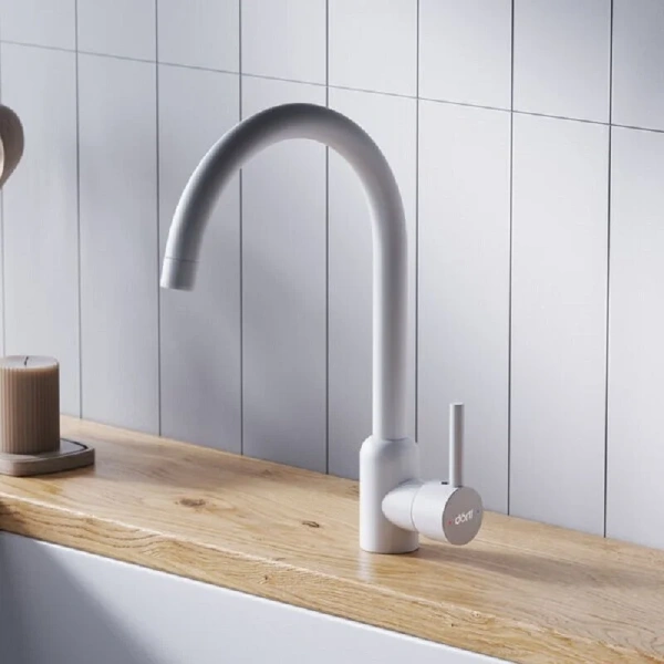Смеситель для кухни Dorff Logic белый, современные, hi-tech - фото 3