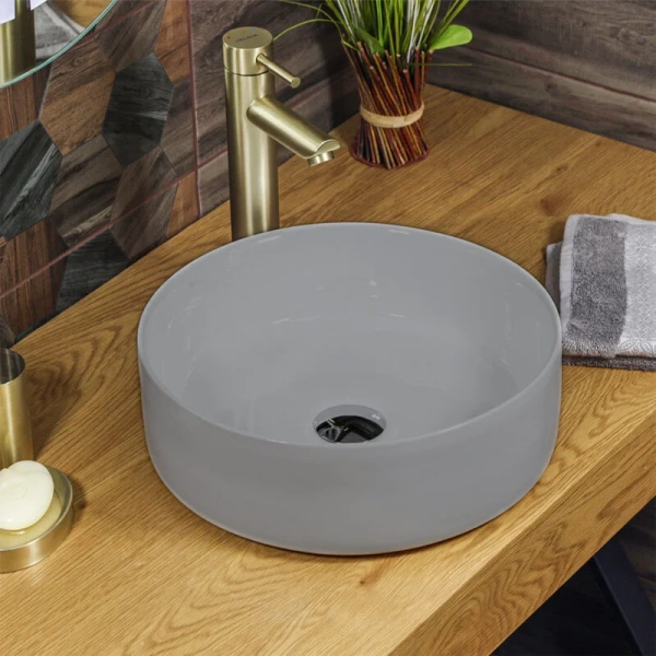 Раковина Azario 34.6 см светло-серая матовая - фото 3