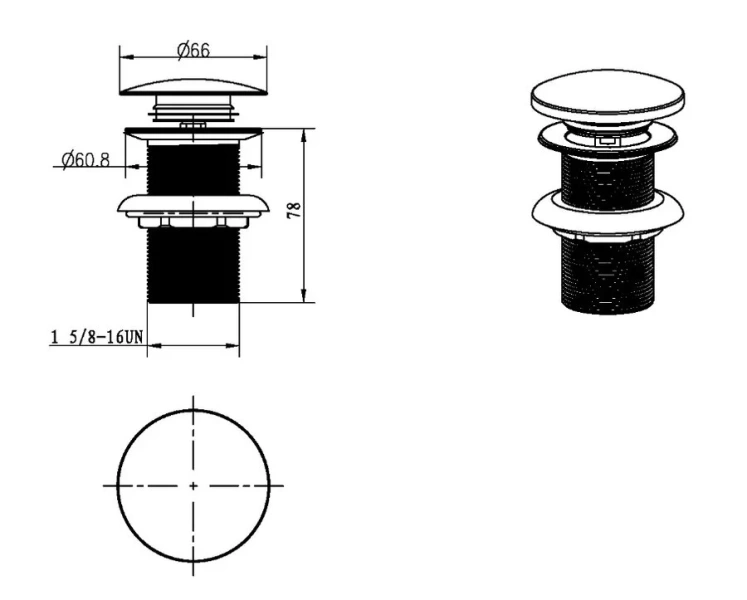 Донный клапан Boheme Imperiale золото - фото 2
