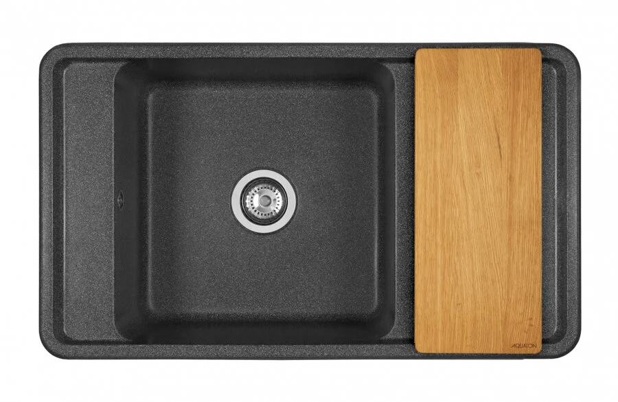 Мойка для кухни Акватон Беллис 87 см графит, из искусственного мрамора - фото 3