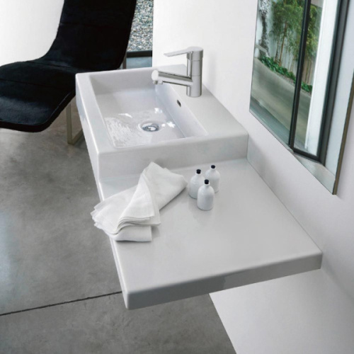 Раковина Laufen Living 100 см с 1 отверстием для смесителя, белые - фото 4