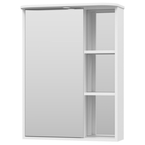 Зеркальный шкаф, зеркало слева, полочки справа, цвет белый, Misty Венера, нет в наличии - фото 2