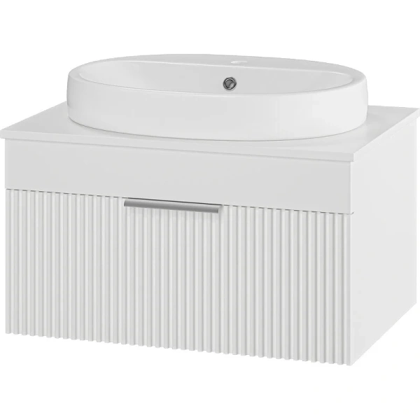 Тумба под раковину подвесная Brevita Enfida 70 см белая - фото 1
