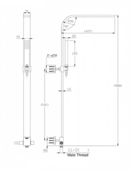 Душевая стойка Bravat ARC D224K-ENG - фото 2