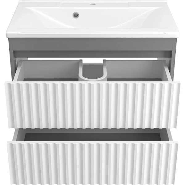 Тумба под раковину подвесная Brevita Balaton 75 см белая, серая - фото 4