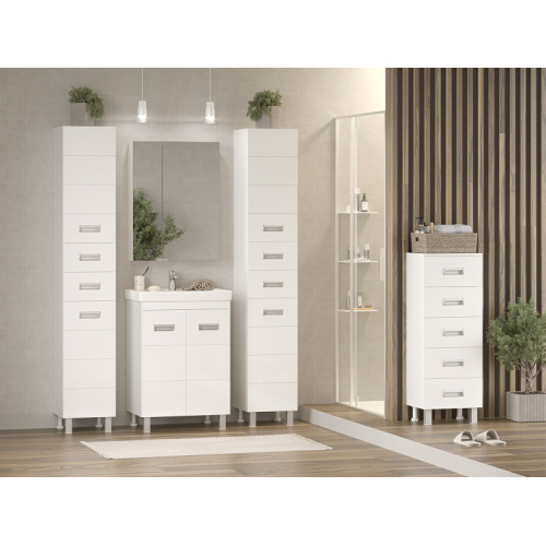 Шкаф-пенал для ванной Misty Селена П-Сел05040, современные, hi-tech - фото 5