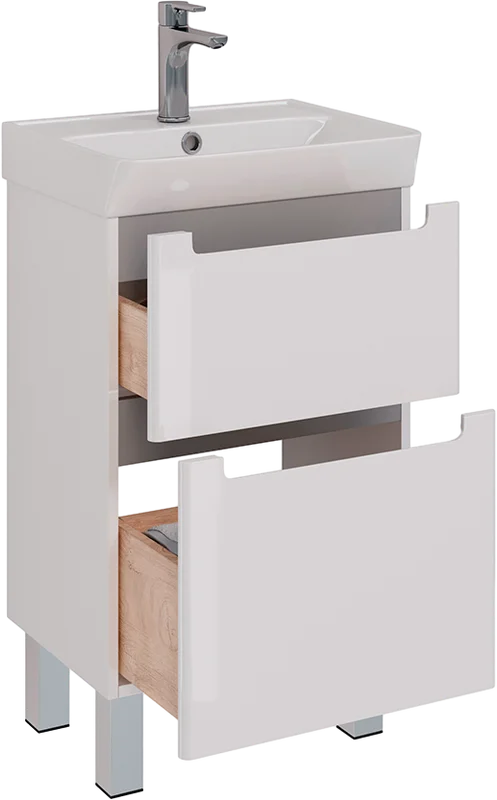 Тумба с раковиной Lemark Buno LM04B50T 50 см с двумя ящиками, современная, hi-tech - фото 3