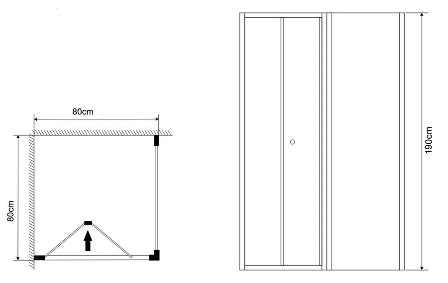 Душевой уголок Grossman Alba 80x80 см складывающаяся дверь - фото 2