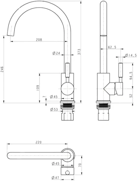 Смеситель для кухни Paulmark Holstein шампань, для кухни - фото 2