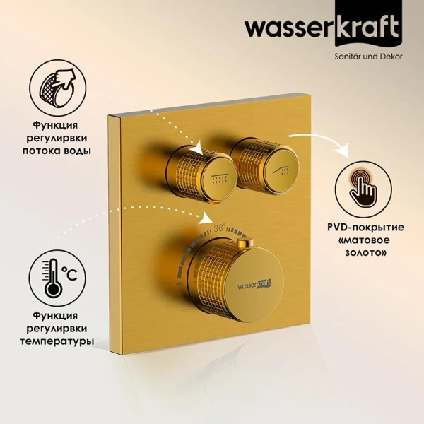 Смеситель для душа WasserKRAFT Aisch термостатический - фото 3