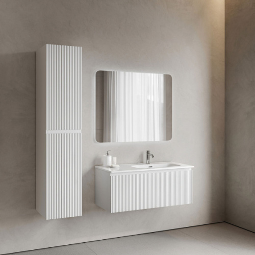 Тумба под раковину подвесная Sancos Snob R 1.0 100 см правая bianco, белая - фото 7