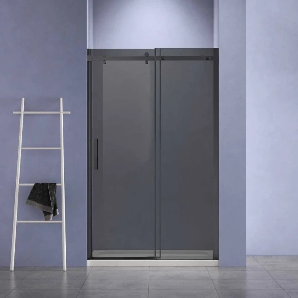 Душевая дверь в нишу Vincea Como-N 120 см профиль черный стекло тонированное - фото 1