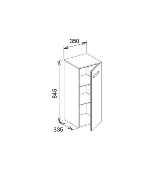 Шкафчик для ванной, цвет трюфель матовый, петли справа, Keuco Royal Universe, по запросу - фото 2
