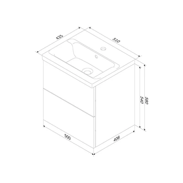 Тумба под раковину подвесная Am.Pm Gem 50 см с 2 ящиками - фото 2