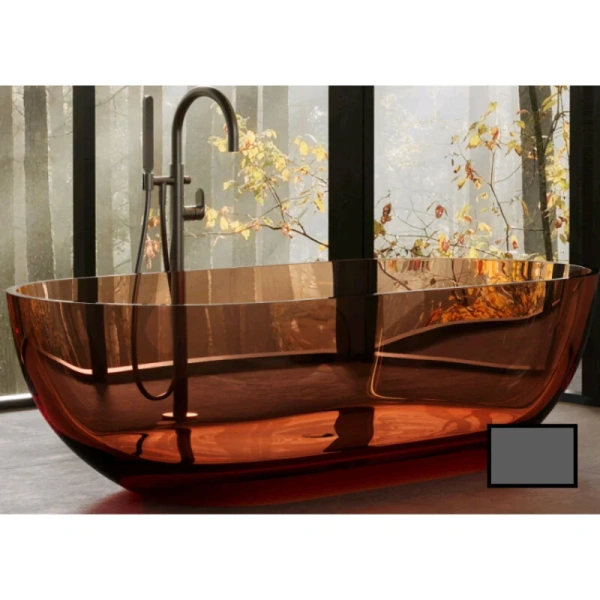 Ванна DEA Design Shadow DD8619 1650 R4, 165 х 82 см, полиэфирная смола, цвет smoky black (дымчато-черный) - фото 1