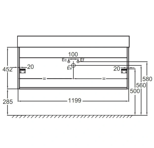 Тумба с раковиной подвесная Jacob Delafon Vivienne EB1509 120 см с 2 ящиками, современная, hi-tech - фото 3