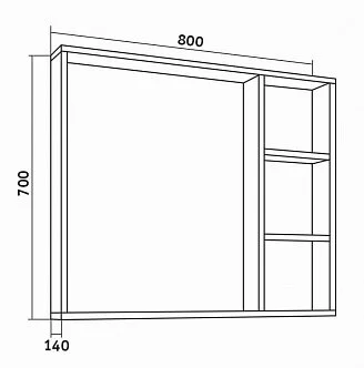 Зеркало Grossman Флай 80,2 см дуб сонома, в наличии - фото 2