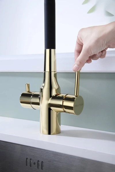 Смеситель для кухни Paulmark Salix золото/черный, в наличии - фото 10