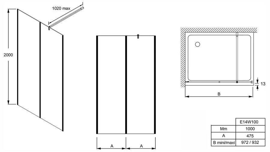 Душевая перегородка Jacob Delafon Serenity 100 см с антиизвестковым покрытием - фото 2