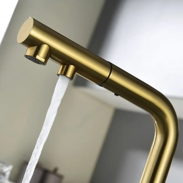 Смеситель для питьевой воды Paulmark Serpentine брашированное золото, однорычажные, двухрычажные - фото 8