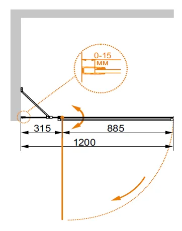 Шторка для ванны Cezares Eco-O-V-11-120/140 профиль хром - фото 4