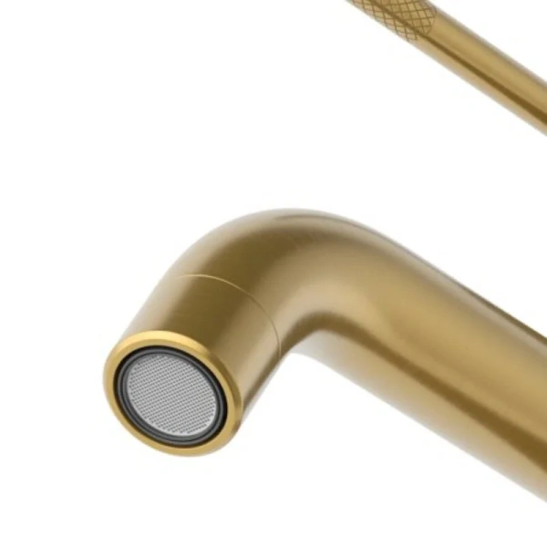 Смеситель для раковины Cezares Relax брашированное золото, из нержавеющей стали, округлая форма - фото 5