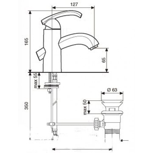 Смеситель для раковины Emmevi Dakota 73003 - фото 2