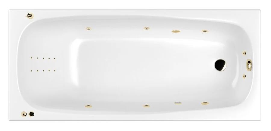 Ванна гидромассажная Whitecross Layla 170 x 75 см, SMART NANO, золото, белый, 0102.170075.100.SMARTNANO.GL - фото 1
