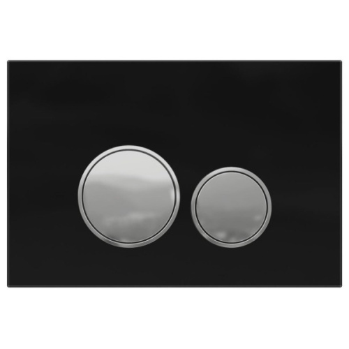 Клавиша смыва Allen Brau Priority черная матовая/кнопки хром - фото 1