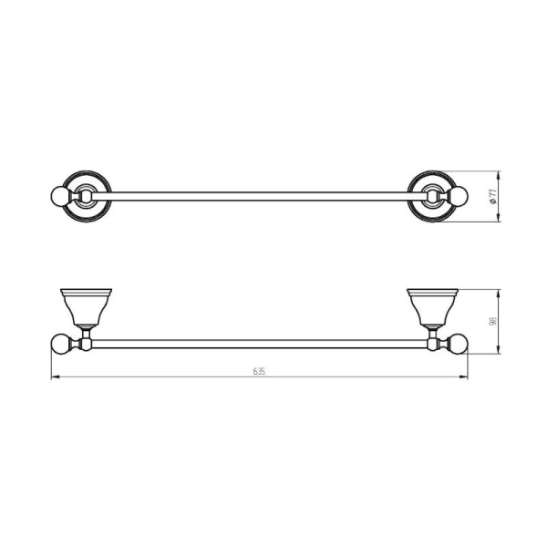 Полотенцедержатель Migliore Provance хром, классические, ретро, декорированные - фото 2