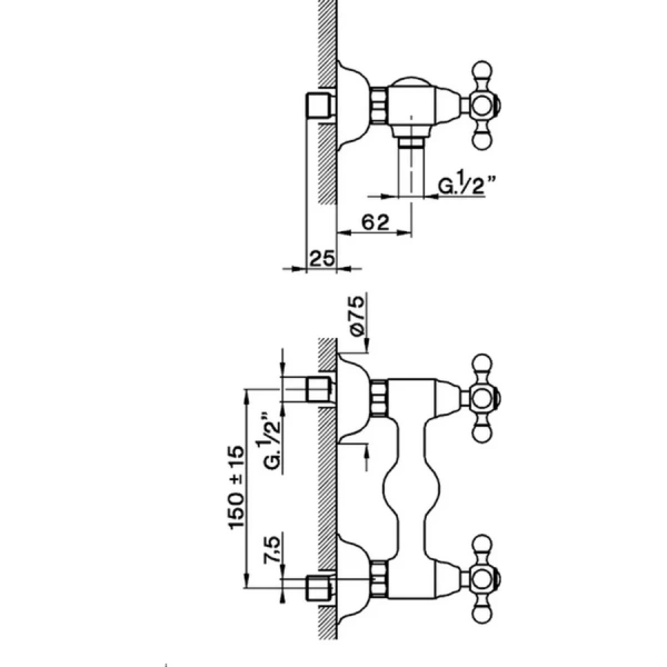 Смеситель для душа Cisal Arcana AC0004412 двухвентильный - фото 2
