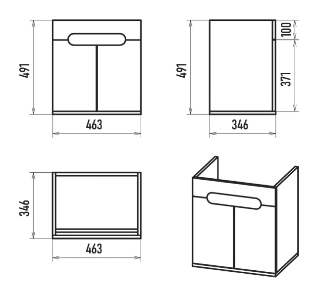 Тумба под раковину подвесная Misty Сканди 50 см с дверцами, 50 см - фото 6