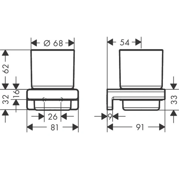 Стакан для ванной Hansgrohe AddStoris шлифованный черный хром, современные, hi-tech - фото 2