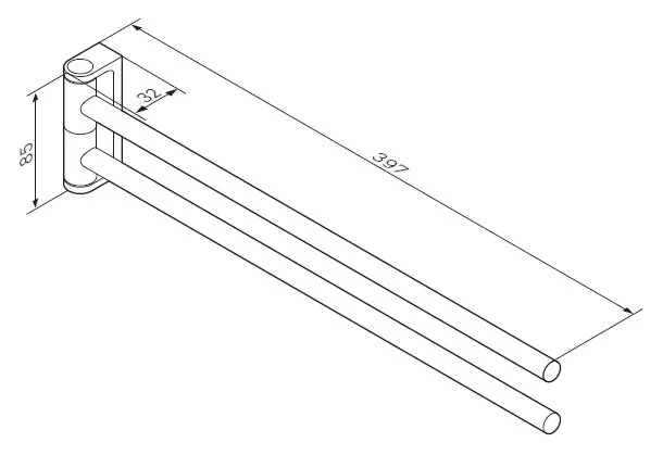 Двойная вешалка-вертушка для полотенец AM.PM Inspire хром, современные, hi-tech - фото 2