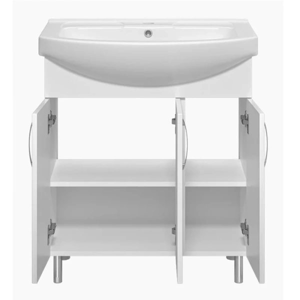 Тумба под раковину напольная Misty Изео 75 см белая - фото 4