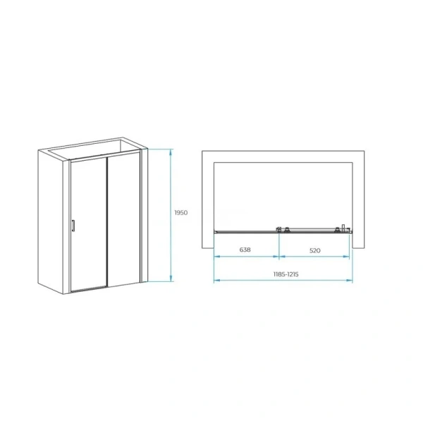 Душевая дверь в нишу RGW Passage PA-017B 120 см профиль черный, стекло прозрачное, современные, hi-tech - фото 2