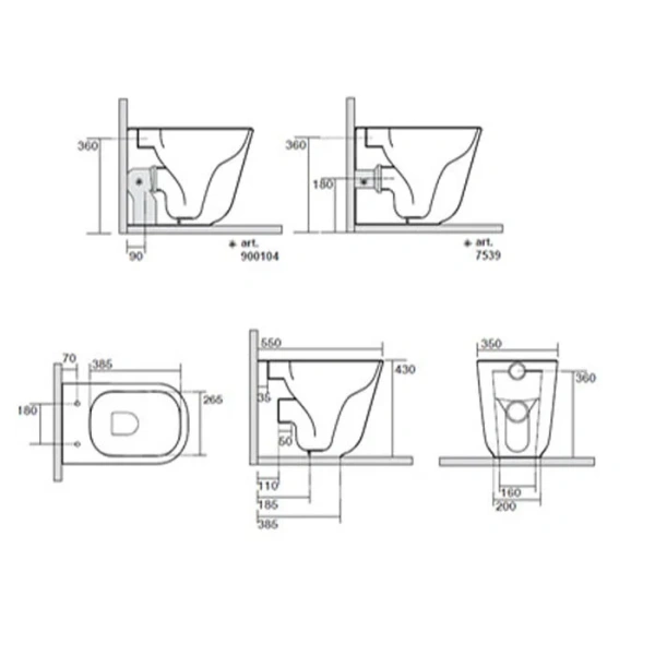 Унитаз напольный Kerasan Tribeca черный матовый, современные, hi-tech - фото 2