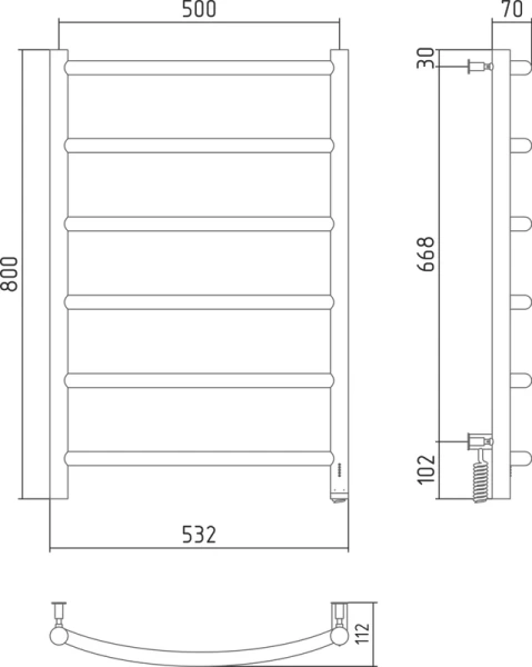 Полотенцесушитель электрический Сунержа Галант 4.0 50х80 см черный матовый, настенные - фото 7