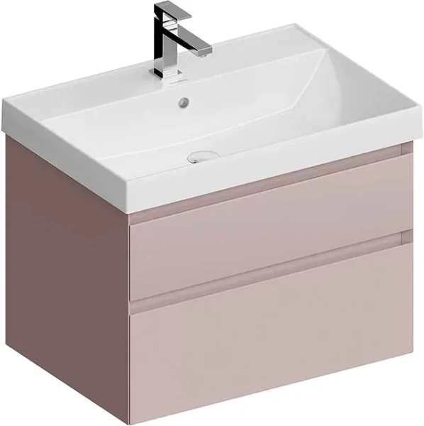 Тумба под раковину подвесная Kerama Marazzi Cubo 70 см мальва, подвесная, пристенная - фото 4