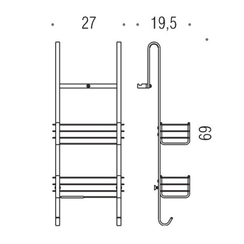Полочка для ванной Colombo Cavalletti E Sedili B9634 на стеклянную дверь - фото 4