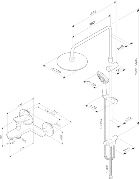 Душевой комплект Am.Pm Sunny хром index_2 - фото 11