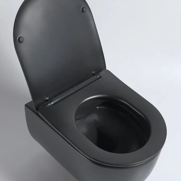 Унитаз подвесной Vincea Evo черный матовый, безободковые, сиденье с микролифтом , с антивсплеском - фото 5
