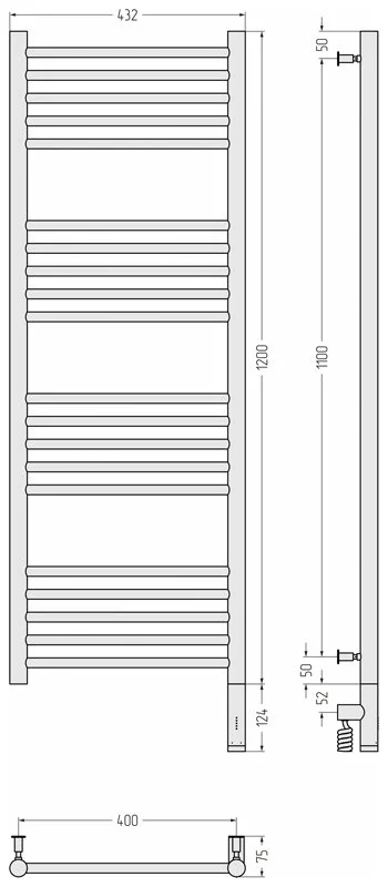 Полотенцесушитель электрический Сунержа Богема 3.0 40х120 см правый черный матовый, черный - фото 3