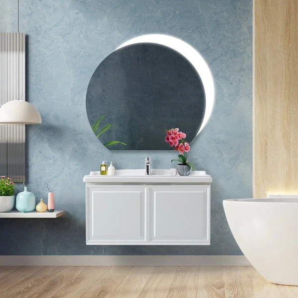 Тумба с раковиной подвесная Cezares Giubileo-1000-2A-SC-BL 100 см с двумя распашными дверцами, белая - фото 7