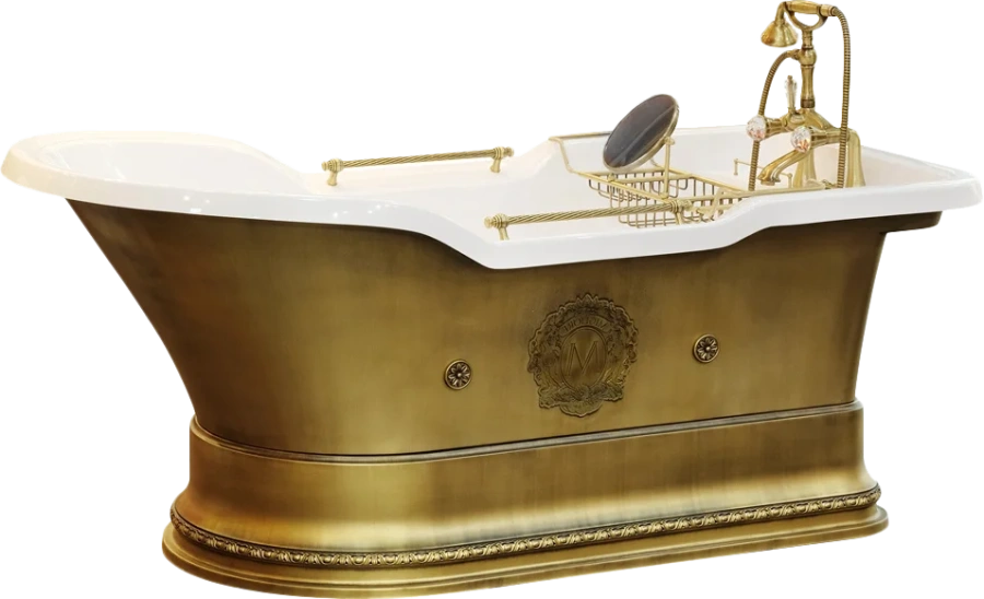 Ванна из искусственного камня Migliore Impero Podium 180х87 см бронза - фото 1