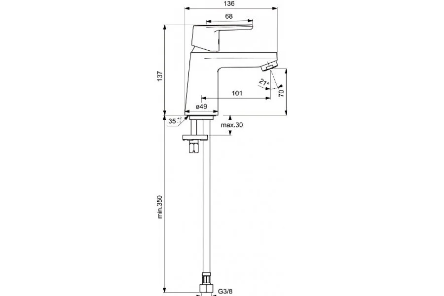 Смеситель для раковины Ideal Standard Vito хром - фото 3