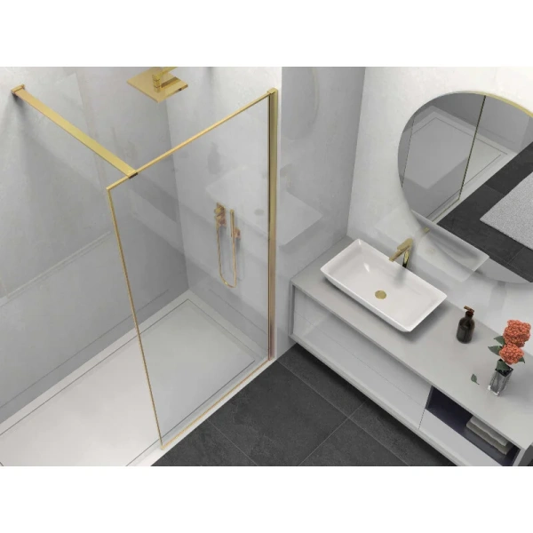 Душевая перегородка Vincea Walk-In HS 100 см профиль брашированное золото - фото 3