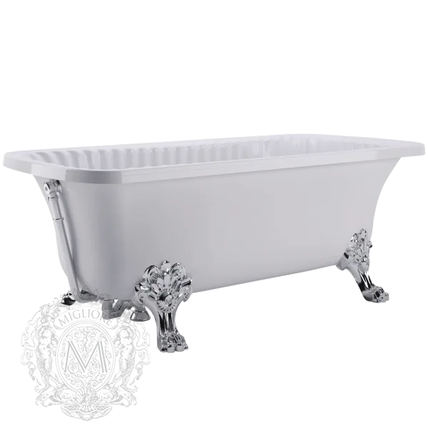 Ванна из искусственного камня Migliore Olivia 174х80 см фурнитура хром - фото 1